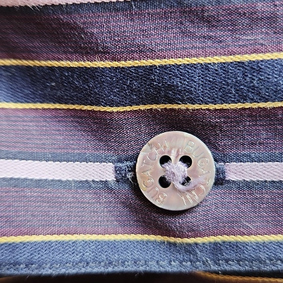 Bugatchi Uomo purple striped shirt, size medium - Picture 3 of 9